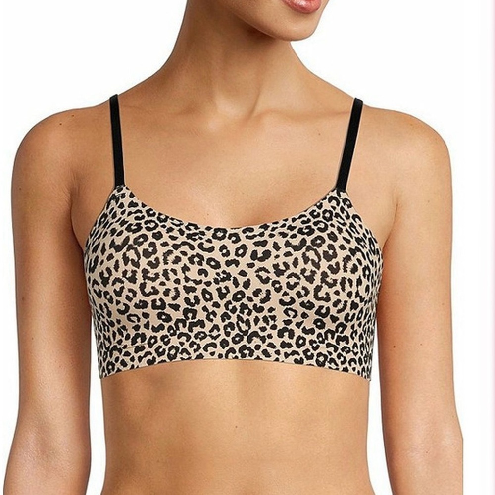 Van Winkle & Co Leopard Print Bonded Triangle Bralette Sz XL, Removable Pads NWT